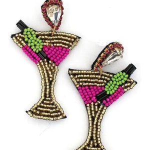 Pendientes Bordados para Mujer, Elegantes, con Cuentas, Diseño Único, de MD HANDICRAFTS - Product Image 1