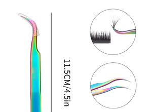 Black Silver Grip Eyelash Tweezers <b>Pink</b> <b>Box</b> Packing Isolation Private Label Fiber Tip Volume Lash Tweezers for sale - Product Image 5