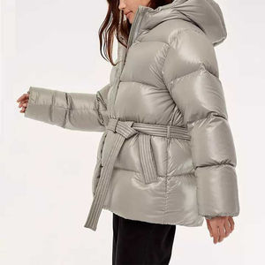 Premium Shiny Glossy Puffer Jacket Winter Glossy Puffer Jacket Waterproof Duck Down Full Zip Lightweight Outerwear Custom Logo - Product Image 2