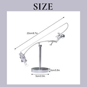 Objeto Decorativo de Metal Plateado con Acabado de Pesca para Oficina, Entrada, Aula, Sala de Estudio y Decoración de Mesa - Product Image 6