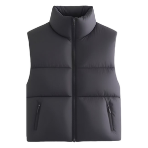 Chaleco Acolchado de Invierno Personalizado al por Mayor con Logotipo, Estilo Urbano, Corto, Sin Mangas, Tipo Bomber, para Mujer - Product Image 4