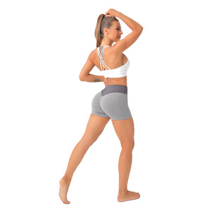 <b>Women's</b> High Waist Dot Pattern Sport <b>Shorts</b> Breathable Knitted Spandex Polyester Elastic Waist Regular Fit Workout Wear - Product Image 1