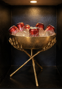 Présentoir de luxe en métal doré pour coupes à glace, refroidisseur de boissons, support décoratif pour bouteilles de champagne, bol de service pour fêtes - Product Image 5