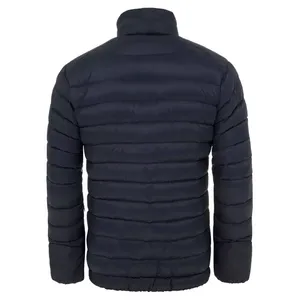 Blouson matelassé à capuche vert olive pour homme, fermeture éclair, coupe-vent, décontracté, hiver, coupe régulière, rembourrage épais en polyester - Product Image 4