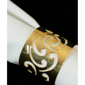 ที่ใส่ผ้าเช็ดปากโลหะตัดด้วยเลเซอร์ สีทองและสีเงิน สำหรับตกแต่งโต๊ะอาหารในร้านอาหารหรูและงานแต่งงานระดับพรีเมียม - Product Image 4