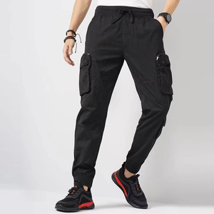 New Summer Men's Lightweight Casual Cargo Pants Cotton <b>Overalls</b> Outdoor Work Trousers Solid Color Regular Fit Plus Size - Product Image 6