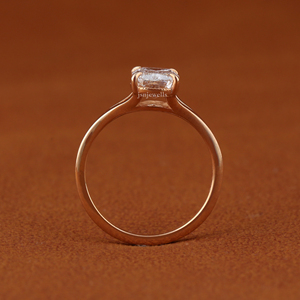 แหวนเพชรเม็ดเดี่ยวทรงอาโชก้า ทองคำแท้ 14K หรูหรา พร้อมใบรับรอง IGI แหวนหมั้นแบบแยกก้าน - Product Image 2