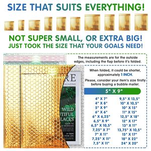 Bollettini in oro metallizzato da 5X9 pollici confezione 250 opache autosegole per spedizione Poly mailer impermeabili per piccole - Product Image 4