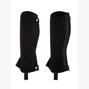 OEM Custom Genuine Leather Case Horse Riding <b>Half</b> <b>Chaps</b> Professional Cowhide Equestrian Leg Armor Gaiters Bags LHC-0037 - Product Image 4