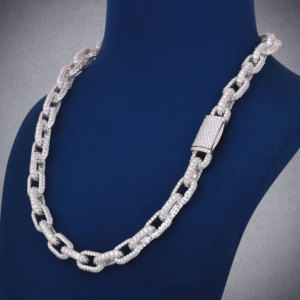 Cadena de eslabones RTS Ice Out con diamantes de moissanita plateados para hombre y mujer, diamantes con claridad D VVS, probados con el probador de diamantes, la mejor calidad. - Product Image 6