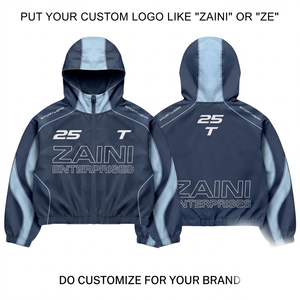Premium 100% Polyester Windbreaker <b>Jacket</b> <b>Waterproof</b> Fabric Custom Logo Men's <b>Winter</b> Breathable High Street Style - Product Image 1