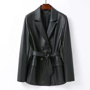 Manteau long en cuir véritable pour femme Champ King - Product Image 4