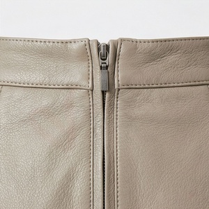Women High Waist A Line <b>Faux</b> <b>Leather</b> Mini <b>Skirt</b> Solid Beige Short <b>Skirt</b> Autumn Office Lady - Product Image 4