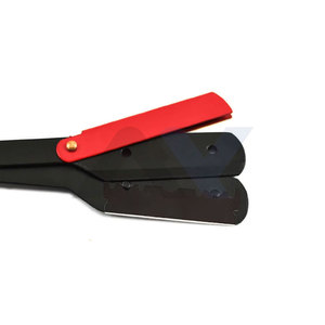 Best Selling Barber Razors Professional Straight Shavette Solid Red Wooden Handle <b>Swing</b> Lock Shaving Razor Barbershop Grooming - Product Image 3