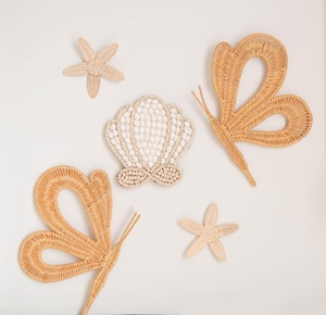 Butterfly wall art modern hand-crafted hanging arts for walls natural webbing rattan butterflies - Product Image 4