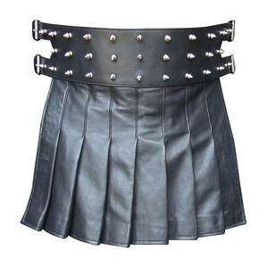 2026 <b>Leather</b> Kilts for Men Handmade Real <b>Leather</b> Utility Skirt Gothic Style Kilt - Product Image 1