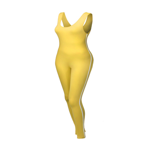 Women Ribbed Compression Romper One Piece Workout Jumpsuit High Waist Fitness <b>Bodysuit</b> Stretch Yoga Activewear Breathable <b>Gym</b> - Product Image 1