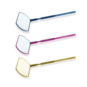Colorful Makeup <b>Mirrors</b> With <b>Long</b> Handles Blue Pink <b>Gold</b> Tone - Product Image 6