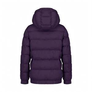 Dark Purple Jackets Hooded Zipper <b>Long</b> Sleeve Unisex Black <b>Coats</b> Casual Loose Polyester padded Winter Jacket Apparel Wholesale - Product Image 4