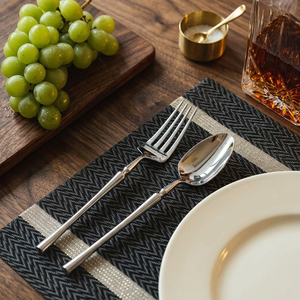 Juego de Cubiertos Nórdicos Plateados al por Mayor, Ecológicos y Reutilizables de Acero Inoxidable, Juego Premium Brillante de Tenedores, Cucharas y Cuchillos - Product Image 2
