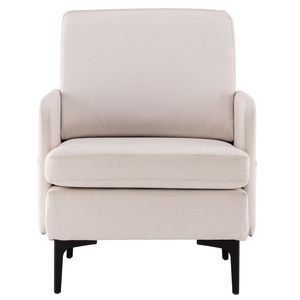 Cómodo Sillón Individual Beige Estilo Wabi-Sabi para Dormitorio, Sala de Estar, Habitación de Invitados, Sillón de Lana para Centros Comerciales - Product Image 4