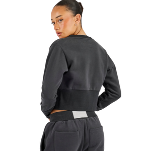 Conjunto Deportivo de Dos Piezas para Mujer, Sudadera Corta con Cierre Completo, Pantalones Anchos con Cintura Ajustable con Cordón, Estilo Casual y Deportivo - Product Image 6