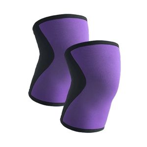 สนับเข่าสีม่วงดำ แผ่นนีโอพรีน 7 มม. แบบรัดกระชับ สำหรับสควอท เพาเวอร์ลิฟติ้ง รองรับกระดูกสะบ้าหัวเข่า สำหรับผู้หญิง ยกน้ำหนัก จำนวน 1 คู่ - Product Image 1