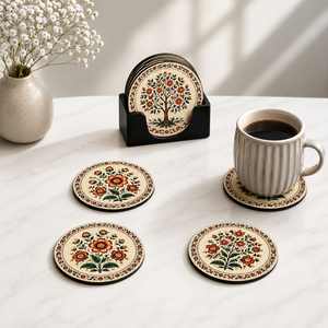 Elegant Printed Wooden Coaster – Perfect for Coffee Mugs, Tea Cups & Glasses Decorative Heat Resistant Mug & Glass Holder - Product Image 1