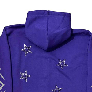 Sweat à capuche surdimensionné pour femme avec strass, sweat-shirt à capuche scintillant, coupe décontractée, manches longues, pull confortable avec poche avant - Product Image 2