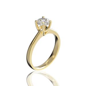 High-end Engagement <b>Ring</b> Jewelry Wholesale Women's 18K Solid Gold Natural Diamond 4mm D/VVS2 Glosbe & Co Daily Wear - Product Image 2