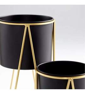 Modern Metal Tall Plant <b>Stand</b> with Pots Indoor Outdoor Floor Garden <b>Stand</b> for Balcony Living Room Home Decor - Product Image 2