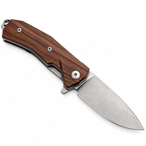Couteaux pliants à manche en bois brun foncé avec lame en acier à pointe tombante, clip de poche en métal et poignée ergonomique pour une utilisation quotidienne - Product Image 5