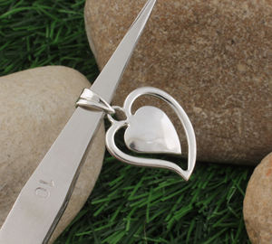 Collier pendentif en forme de cœur en argent sterling 925 plaqué platine vintage naturel pour femmes et hommes, bijoux en gros pour anniversaire - Product Image 3