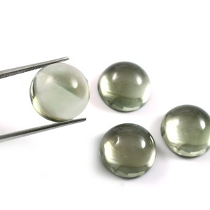 Lot en gros de cabochons ronds en améthyste verte naturelle 6x6 mm, dos plat, calibrés, pierres précieuses en vrac pour la fabrication de bijoux - Product Image 2