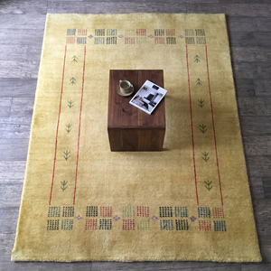 Tapis moderne beige en laine nouée à la main, motif floral classique, à poils plats, pour salon, décoration intérieure - Product Image 2