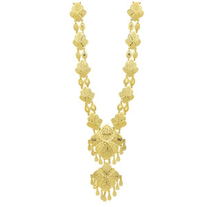 Vente en gros de parures de bijoux en or rempli 14K, 18K, 24K, parure de bijoux de mariée de style turc, colliers longs de style traditionnel de Dubaï - Product Image 3