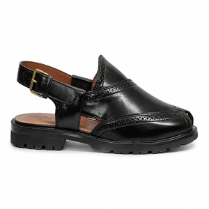 Nouvelle conception Sandales Peshawari en cuir de studio, en caoutchouc et cuir, faites à la main, légères, à bout ouvert, avec bride à boucle, sabots toutes saisons - Product Image 2
