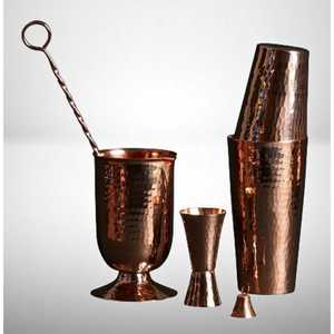 BB0032 Ensemble d'outils de bar de luxe modernes en cuivre martelé pour shaker à cocktails, 20-23 cm, capacité 750 ml, pour la création de cocktails (vente en gros) - Product Image 1