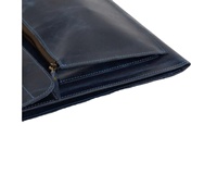 Housse pour ordinateur portable en cuir, fermeture magnétique classique, étui de protection pour ordinateurs portables de 13, 14 et 15,6 pouces, sac vintage de luxe unisexe, bleu marine
