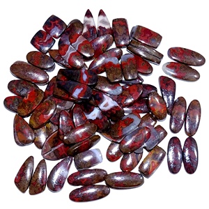 Par de ágata de cuarzo con costura marroquí natural, lote de cabujón de tamaño mixto, piedras preciosas semipreciosas sueltas para suministros de artesanía de joyería - Product Image 1