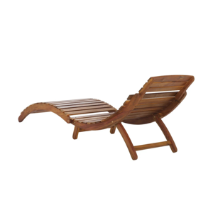 Chaise longue en bois avec dossier réglable pour piscine, patio, jardin, resort, mobilier d'extérieur - Product Image 3