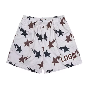 Shorts de sport respirants à séchage rapide pour hommes, taille mi-haute, avec logo personnalisé, impression numérique, 100 % polyester, couleur unie, décontractés - Product Image 5