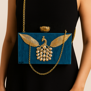 Pochette de soirée de luxe faite à la main en bois et résine, durable et écologique, avec incrustation géométrique, sac à bandoulière avec chaîne, logo personnalisé - Product Image 3