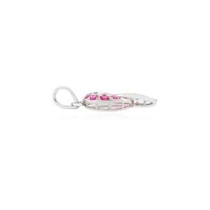 14K <b>Solid</b> White <b>Gold</b> Ruby Gemstone Gypsy <b>Pendant</b> - Product Image 3