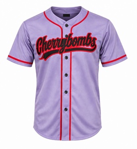 Maillot de baseball personnalisé sublimé, uniforme d'équipe boutonné, broderie intégrale, vêtements de sport imprimés, respirant pour hommes - Product Image 1