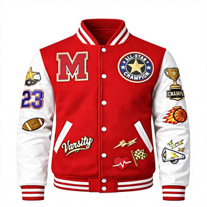 เสื้อแจ็คเก็ตบอมเบอร์ปักลายสำหรับผู้ชาย ซิปด้านหน้า คอตั้ง ปักโลโก้ ป้ายกำกับแบบกำหนดเอง ระบายอากาศได้ดี แห้งเร็ว สำหรับฤดูหนาว - Product Image 1