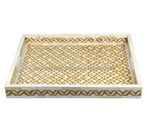 Bandeja de Servir Clásica Hecha a Mano con Incrustaciones de Hueso, Vajilla, Almacenamiento, Decoración para el Hogar, Regalo - Product Image 3