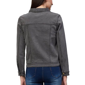 Custom Breathable Quick-Wear <b>Lightweight</b> Almond Brown <b>Denim</b> <b>Jacket</b> with Button Closure for Women Autumn Season Knitted Finished - Product Image 3