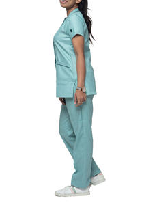Tenues médicales OEM en polyester et élasthanne, unisexes, à manches courtes, uniformes d'hôpital personnalisés pour l'été - Product Image 3