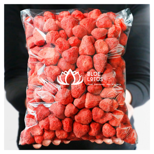 สินค้าขายดี |   สตรอว์เบอร์รีอบแห้งแบบแช่แข็ง ชิ้นกรอบ ขนมผลไม้สำหรับทำเบเกอรี่ ขนมหวาน จากบลูโลตัส - Product Image 6